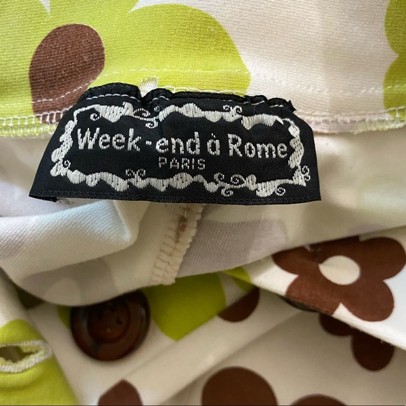 RARE Vintage 70's Week-end a Rome Paris Flower Mini Dress - Picture 6 of 9